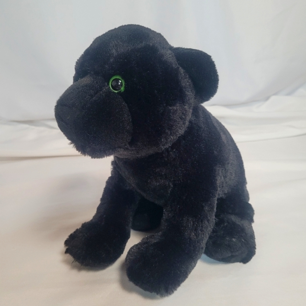 Wild Republic Black Panther Green Eyes Cub Plush Stuffed Animal Toy 11"